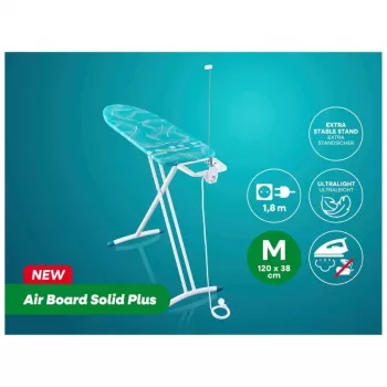 LEIFHEIT Air Board M Solid Plus strygebræt 120x38cm med Thermo-Reflect betræk
