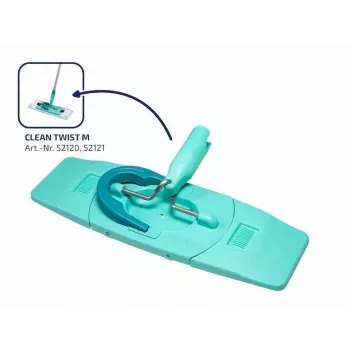 LEIFHEIT Clean Twist M Ergo sæt – flad mop-system med spin-wringer, teleskopstang, mikrofiberhoved, 20 L spand
