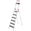 Hailo L100 TopLine 8050-607 aluminiumshusholdningsstige, 6 trin, med multifunktionshylde