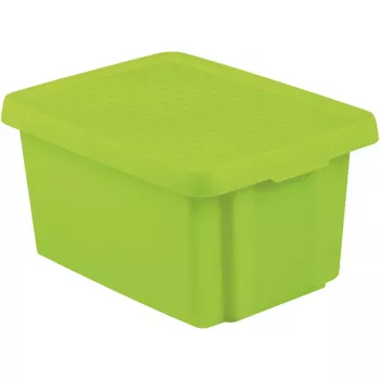 CURVER Essentials 16L opbevaringsboks med låg, grøn, 30 x 39 x 21 cm