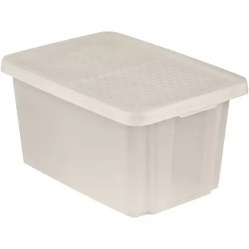 CURVER Essentials 45L transparent opbevaringsboks med låg, 57 x 40 x 30 cm, stablebar, fødevaregodkendt