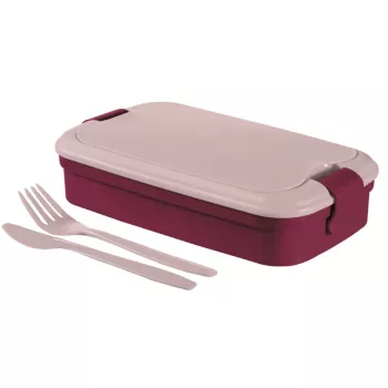 CURVER Lunch&Go rektangulær madbeholder med bestik 1,4L lilla