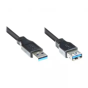 Good Connections USB 3.0 forlængerkabel, Type-A han til Type-A hun, sort, 3 m 2711-S03