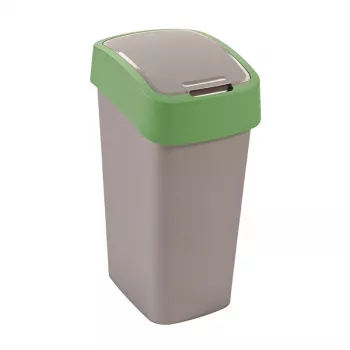 CURVER Flip Bin 45L affaldsbeholder sølv/grøn