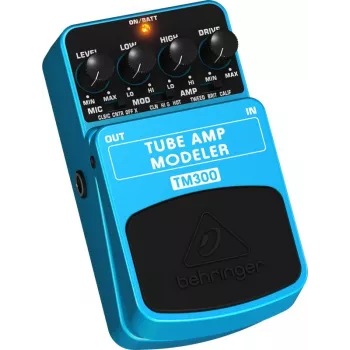 Behringer TM300 Tube Amp Modeler effektpedal til elguitar, blå/sort