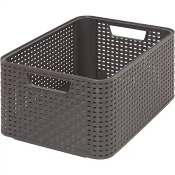 CURVER Style M Storage Box 38.6x28.7x17 cm Dark Grey Rattan Effect 18L