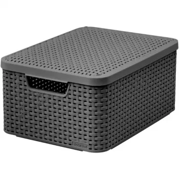Curver Style M opbevaringsboks med låg, 21,5L, mørkegrå, 39,3x29,3x18,7cm
