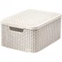 CURVER Style M opbevaringsboks med låg, 39,3 x 29,3 x 18,7 cm, creme, 21,6L, foldbar