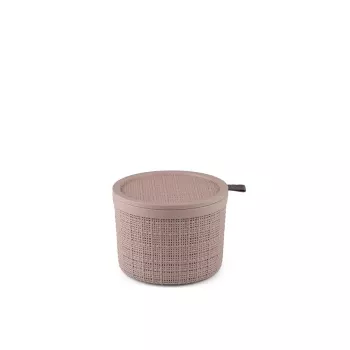 CURVER Jute rund opbevaringskurv med låg 2L lyserød 17x13cm