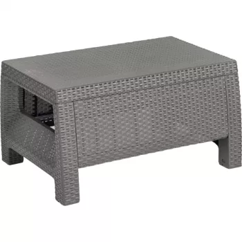 KETER Corfu Havemøbelbord, rattanlook harpiks, beige, rektangulært, vejrbestandigt, UV-beskyttet, nem montering