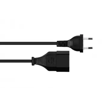Kabelmeister Euro-forlængerkabel Type C til Euro-stikdåse, sort, 0,75mm², 5m