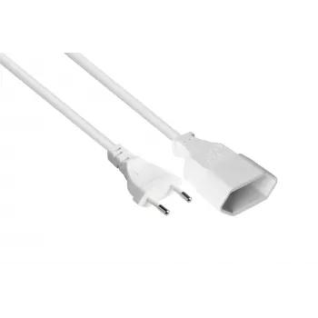 KABELMEISTER Euro-forlængerkabel Eurostik Type C til Eurostikdåse, hvid, 0,75mm², 2m
