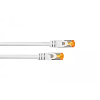 Kabelmeister Cat.7 S/FTP patchkabel RJ45, TPE-kappe, halogenfri, hvid, 1 m