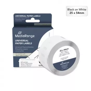 MediaRange papireetiketter til Dymo 11352/S0722520, 25x54 mm, 500 etiketter, hvid, direkte termisk