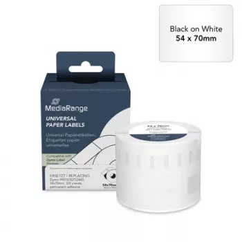 MediaRange papiretiketter til Dymo 99015/S0722440, 54x70mm, 320 etiketter, hvid, termodirekte, permanent klæber