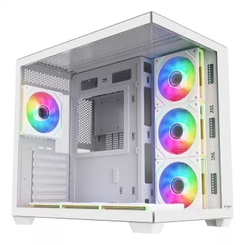FSP Fortron M341-WA mid-tower PC-kabinet med hærdet glas og 4 ARGB-blæsere