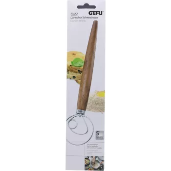GEFU NEDO dansk dejpisker 14353, rustfrit stål & træ, 33 cm