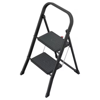 HAILO K44 StandardLine klaptrin med sikkerhedsbøjle, 2 trin, stål, sort, 150 kg