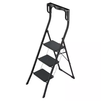 HAILO K77 ComfortLine klaptrin, 3 trin, aluminium, sikkerhedsbøjle, sort, 150 kg