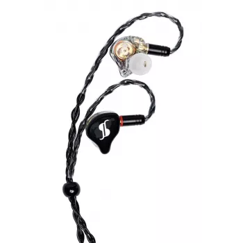 Stagg SPM-PRO BK in-ear-monitor-hovedtelefoner med 10 mm dynamiske drivere, aftageligt kabel, sort
