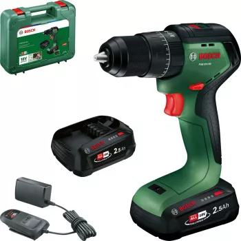 Bosch PSB18V-60 18V børsteløs akku-slagboremaskine med 2x2,5Ah batterier og lader i kuffert