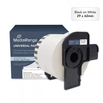 MediaRange DK-11209 kompatible termodirekte etiketter 29x62 mm 800 etiketter hvid