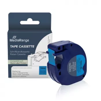 MediaRange mærkebåndskassette til Dymo D1 91225/S0721700 12 mm x 4 m sort på blå