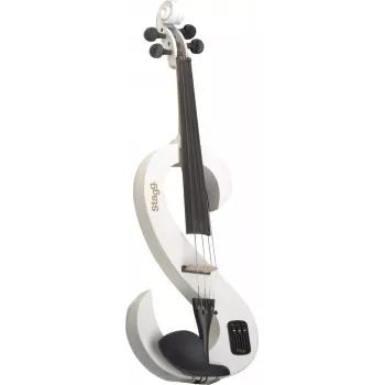 Stagg SEVN44WH elektrisk violin 4/4 med hovedtelefonudgang og tilbehør - hvid