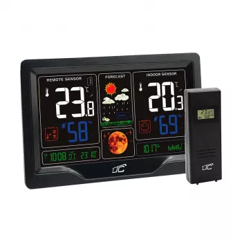 MACLEAN URZ3510LX trådløs vejrstation med farvedisplay, sort