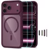 TECH-PROTECT MagOne MagSafe-cover med skærmbeskyttelse af hærdet glas 2-pak til iPhone 17 Pro Max / 18 Pro Max – Dark Cherry/transparent
