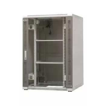 EmiterNet Top 24U fritstående netværksskab, 800x800x1180 mm, Glasdør foran, sort EM/SH05D-8824