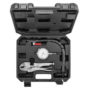 NEO TOOLS TOP-11-130 bremseskive-kastmålesæt med 0,01 mm måleur, 60 kg magnetfod, fleksibel arm
