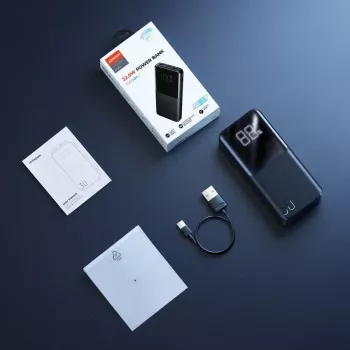 JOYROOM JR-QP193 30000 mAh 22,5W powerbank med digital display, PD3.0/QC3.0, 3 udgange (2 USB-A + 1 USB-C), 2 indgange (USB-C + Micro USB), sort