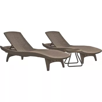 KETER solsengsæt 2 stk. + bord Pacific beige