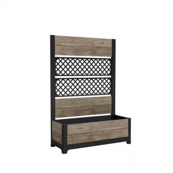 KETER Deco Tulip 110L 2-Rhombus Mesh Flower Pot Ash Wood Tone