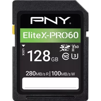 PNY EliteX-PRO60 flash-hukommelseskort 128GB Video Class V60 UHS-II U3 Class10 MicroSDXC