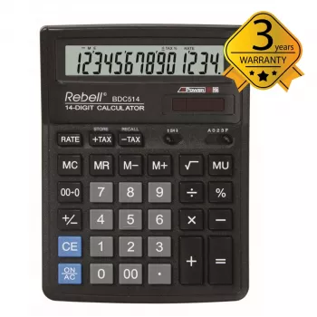 Rebell BDC514 bordregner, 14 cifre