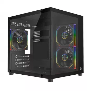 Rampage LUMID PC-kabinet M-ATX 3x blæser ARGB sort