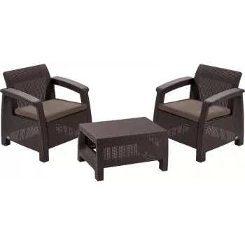 KETER Garden furniture set Corfu Weekend brown