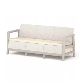 KETER havesofa trepersoners Scandi Linea 3-personers sofa kiselgrå/lysbeige