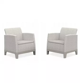 KETER havestole 2 stk. Scandi Form lys kiselgrå/lysbeige