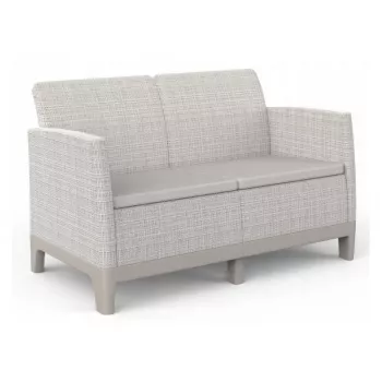 KETER havesofa to-personers Scandi Form 2-personers sofa kiselgrå/lysbeige