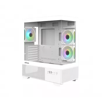 Zalman CHRONIX V2 White ATX Mid Tower PC-kabinet med 3 x 120mm ARGB-blæsere, hærdet glas sidepanel