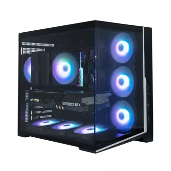 Zalman D40, ATX mid-tower PC-kabinet, 7 x 120mm ARGB-blæsere, sort