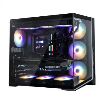 Zalman D40F, ATX mid-tower PC-kabinet, 7 x 120mm FRGB-blæsere, sort