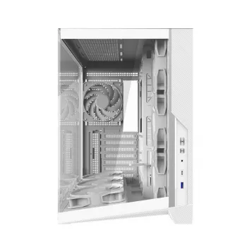 Zalman D40 White ATX mid-tower-kabinet med 7 ARGB-blæsere og hærdet glas