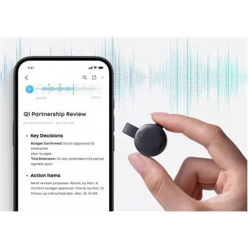 Anker Soundcore Work 64GB sort trådløs diktafon med AI-støjreduktion (D3200G12)