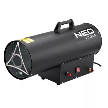 NEO TOOLS 90-085-01 gasvarmeapparat 50 kW med termostat, IPX4, LPG, 1000 m³/h luftstrøm, inklusive regulator og slange