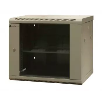 EMITER EM/AS6409X 9U vægmonteret netværksskab 600x450x500 mm med hærdet glasdør
