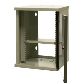 EMITER EM/SOHO-9U 10 inch 9U vægmonteret netværksskab med glasdør, 325×330×445 mm, sort